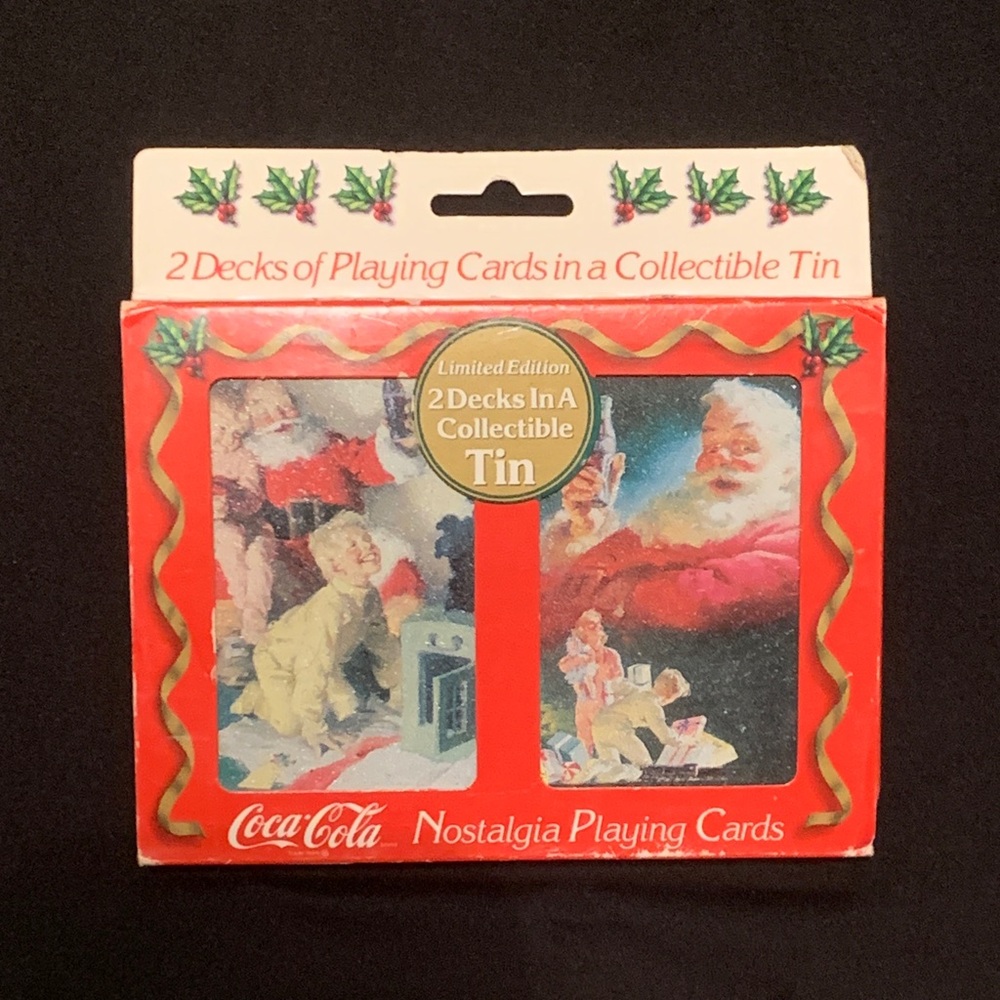 NWT Vintage Coca Cola Limited Edition Nostalgia Playing Cards 2 Decks Tins